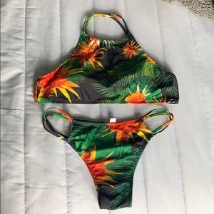 Bikini. Tropical detailing.